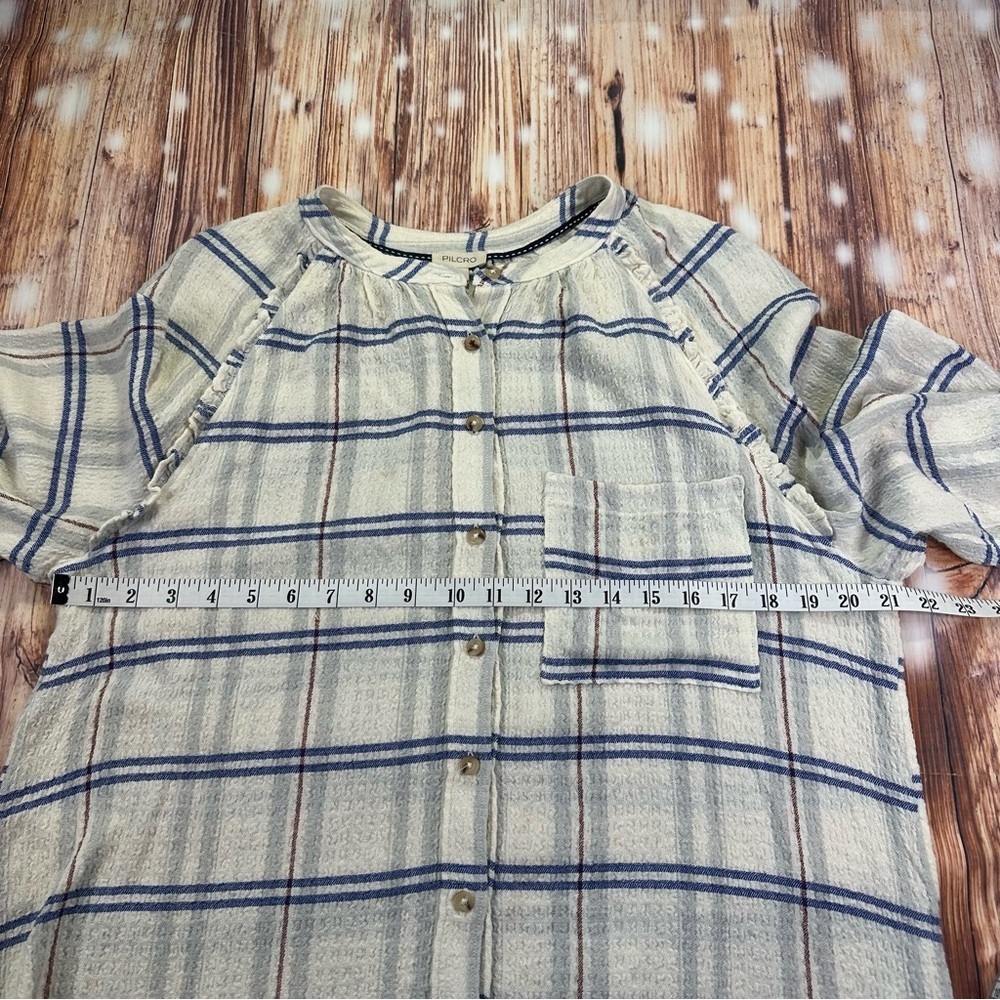 Anthropology Pilcro Relaxed Plaid Buttondown Shirt Size Large - Picture 6 of 13